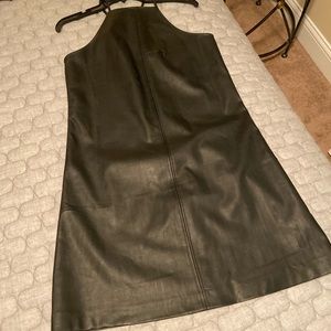 Leather-like A-line dress from Nordstrom